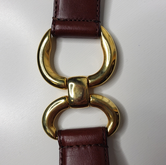 Talbots Double Brass Bit Leather Belt Equestrian Horse Riding Preppy Min… - Picture 13 of 14